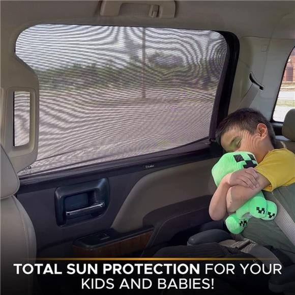 Car Side Window Sun Shade (Pack of 2)|Stretchable & Breathable Car Window Screen - Picture 2 of 6